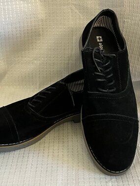 Alpine Swiss Aston Men's Lace Up Oxfords Black Suede size 12